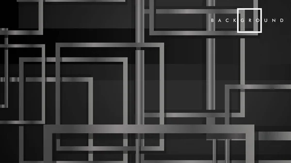 Vector Modern Abstract Squares Fundos. com um gradiente de cor de metal preto e cinza. modelo eps 10 — Vetor de Stock