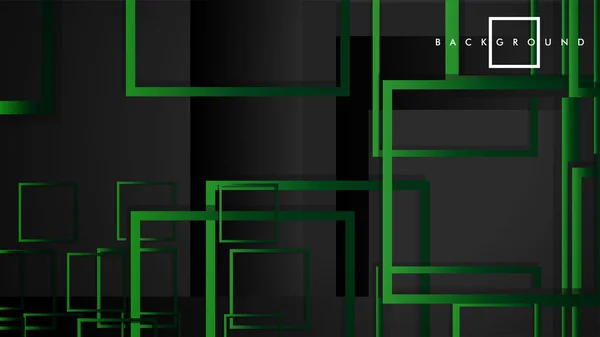Vector Modern Abstract Squares Fundos. com um gradiente verde preto. modelo eps 10 — Vetor de Stock