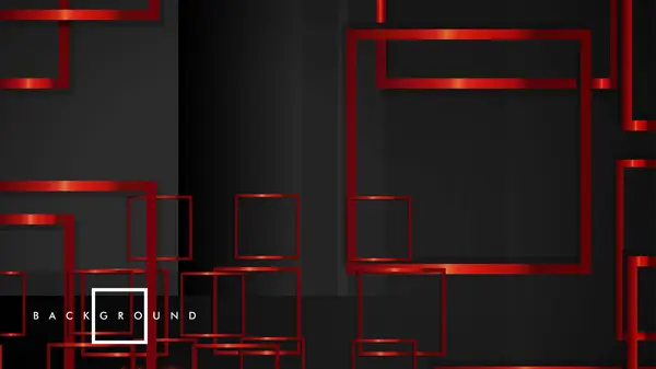 Vector Modern Abstract Squares Fundos. com um gradiente de cor de metal preto e vermelho. modelo eps 10 — Vetor de Stock