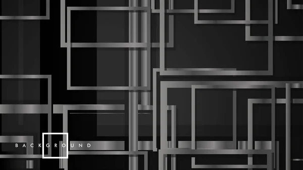 Vector modern absztrakt négyzetek háttérrel. a fekete és szürke fém színátmenetet. EPS 10 sablon — Stock Vector