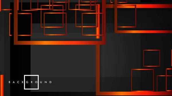 Vektor moderne abstrakte Quadrate Hintergründe. mit schwarz-orangefarbenem Gefälle. Vorlage Folge 10 — Stockvektor