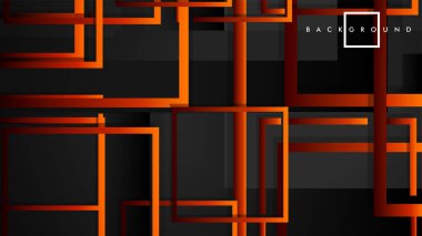 Vektör Modern Soyut Kareler Arka Planlar . siyah kırmızı turuncu degrade ile. eps 10 şablonu
