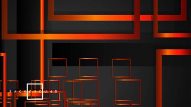 Vektör Modern Soyut Kareler Arka Planlar . siyah turuncu degrade ile. eps 10 şablonu