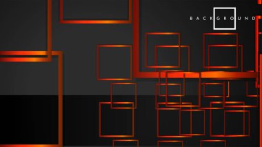 Vektör Modern Soyut Kareler Arka Planlar . siyah turuncu degrade ile. eps 10 şablonu