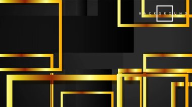 Vektör Modern Soyut Kareler Arka Planlar . siyah ve altın renk degradesi ile. eps 10 şablonu