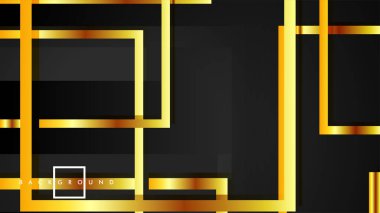 Vektör Modern Soyut Kareler Arka Planlar . siyah ve altın renk degradesi ile. eps 10 şablonu