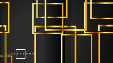 Vektör Modern Soyut Kareler Arka Planlar . siyah ve altın renk degradesi ile. eps 10 şablonu