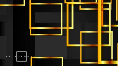 Vektör Modern Soyut Kareler Arka Planlar . siyah ve altın renk degradesi ile. eps 10 şablonu