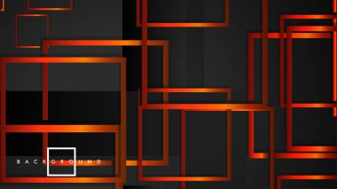 Vektör Modern Soyut Kareler Arka Planlar . siyah turuncu degrade ile. eps 10 şablonu