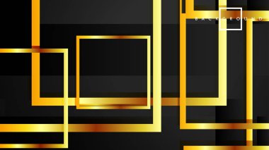 Vektör Modern Soyut Kareler Arka Planlar . siyah ve altın renk degradesi ile. eps 10 şablonu