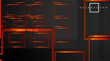 Vektör Modern Soyut Kareler Arka Planlar . siyah turuncu degrade ile. eps 10 şablonu