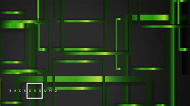 Vektör Modern Soyut Kareler Arka Planlar . siyah ve yeşil metal renk degradesi ile. eps 10 şablonu