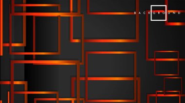 Vektör Modern Soyut Kareler Arka Planlar . siyah turuncu degrade ile. eps 10 şablonu