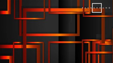 Vektör Modern Soyut Kareler Arka Planlar . siyah turuncu degrade ile. eps 10 şablonu