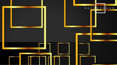 Vektör Modern Soyut Kareler Arka Planlar . siyah ve altın renk degradesi ile. eps 10 şablonu