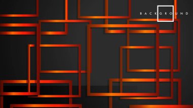 Vektör Modern Soyut Kareler Arka Planlar . siyah turuncu degrade ile. eps 10 şablonu