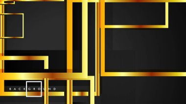 Vektör Modern Soyut Kareler Arka Planlar . siyah ve altın renk degradesi ile. eps 10 şablonu