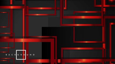 Vektör Modern Soyut Kareler Arka Planlar . siyah ve kırmızı metal renk degradesi ile. eps 10 şablonu