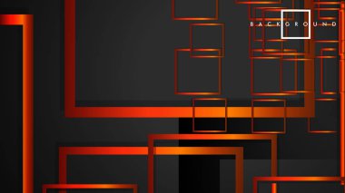 Vektör Modern Soyut Kareler Arka Planlar . siyah turuncu degrade ile. eps 10 şablonu