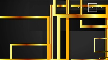 Vektör Modern Soyut Kareler Arka Planlar . siyah ve altın renk degradesi ile. eps 10 şablonu