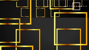 Vektör Modern Soyut Kareler Arka Planlar . siyah ve altın renk degradesi ile. eps 10 şablonu