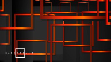 Vektör Modern Soyut Kareler Arka Planlar . siyah turuncu degrade ile. eps 10 şablonu