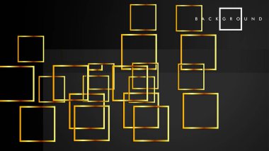 Vektör Modern Soyut Kareler Arka Planlar . siyah ve altın renk degradesi ile. eps 10 şablonu