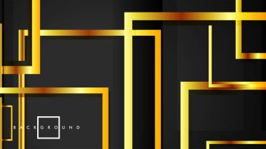 Vektör Modern Soyut Kareler Arka Planlar . siyah ve altın renk degradesi ile. eps 10 şablonu