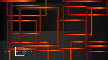 Vektör Modern Soyut Kareler Arka Planlar . siyah turuncu degrade ile. eps 10 şablonu