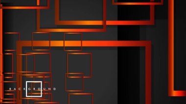 Vektör Modern Soyut Kareler Arka Planlar . siyah turuncu degrade ile. eps 10 şablonu