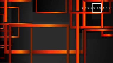 Vektör Modern Soyut Kareler Arka Planlar . siyah turuncu degrade ile. eps 10 şablonu