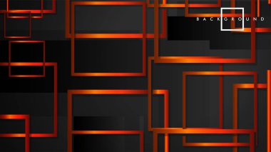 Vektör Modern Soyut Kareler Arka Planlar . siyah turuncu degrade ile. eps 10 şablonu