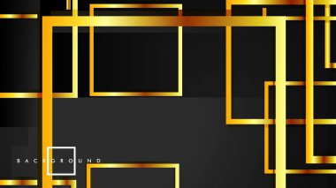 Vektör Modern Soyut Kareler Arka Planlar . siyah ve altın renk degradesi ile. eps 10 şablonu