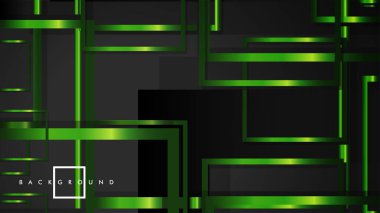 Vektör Modern Soyut Kareler Arka Planlar . siyah ve yeşil metal renk degradesi ile. eps 10 şablonu