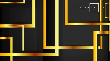Vektör Modern Soyut Kareler Arka Planlar . siyah ve altın renk degradesi ile. eps 10 şablonu