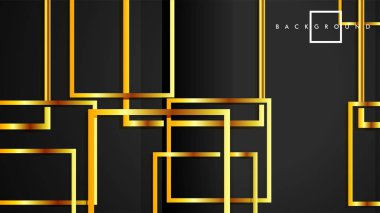 Vektör Modern Soyut Kareler Arka Planlar . siyah ve altın renk degradesi ile. eps 10 şablonu