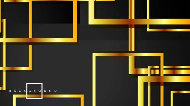 Vektör Modern Soyut Kareler Arka Planlar . siyah ve altın renk degradesi ile. eps 10 şablonu