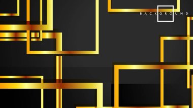Vektör Modern Soyut Kareler Arka Planlar . siyah ve altın renk degradesi ile. eps 10 şablonu