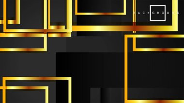 Vektör Modern Soyut Kareler Arka Planlar . siyah ve altın renk degradesi ile. eps 10 şablonu