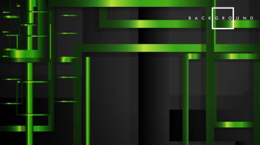 Vektör Modern Soyut Kareler Arka Planlar . siyah ve yeşil metal renk degradesi ile. eps 10 şablonu