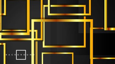 Vektör Modern Soyut Kareler Arka Planlar . siyah ve altın renk degradesi ile. eps 10 şablonu