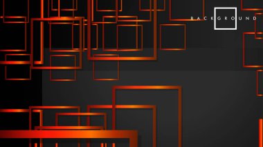 Vektör Modern Soyut Kareler Arka Planlar . siyah turuncu degrade ile. eps 10 şablonu