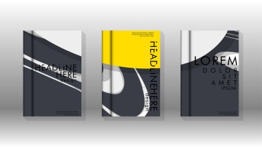 Arka kapak sıvı elemanları ile. Tasarım kavramı kitap. Fütüristik iş düzeni. Dijital poster şablonu. Tasarlamak vektör - eps10