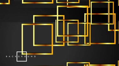 Vektör Modern Soyut Kareler Arka Planlar . siyah ve altın renk degradesi ile. eps 10 şablonu