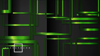 Vektör Modern Soyut Kareler Arka Planlar . siyah ve yeşil metal renk degradesi ile. eps 10 şablonu