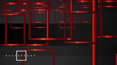 Vektör Modern Soyut Kareler Arka Planlar . siyah ve kırmızı metal renk degradesi ile. eps 10 şablonu