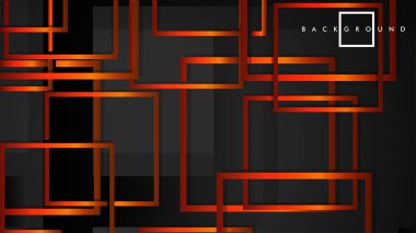 Vektör Modern Soyut Kareler Arka Planlar . siyah turuncu degrade ile. eps 10 şablonu