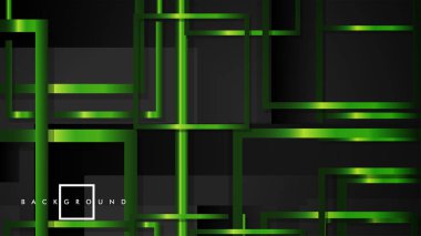 Vektör Modern Soyut Kareler Arka Planlar . siyah ve yeşil metal renk degradesi ile. eps 10 şablonu