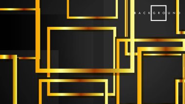 Vektör Modern Soyut Kareler Arka Planlar . siyah ve altın renk degradesi ile. eps 10 şablonu