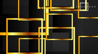 Vektör Modern Soyut Kareler Arka Planlar . siyah ve altın renk degradesi ile. eps 10 şablonu